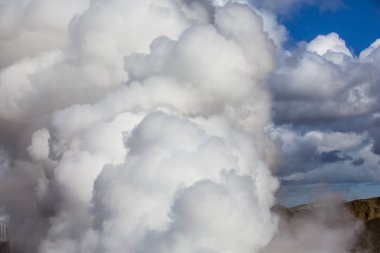Milli Parkı İzlanda. Muhteşem manzara manzara İzlanda, jeotermal alan. Dramatik ve güzel sahne reykjavk Lake Myvatn, Krafla /Iceland - 02.05.2018