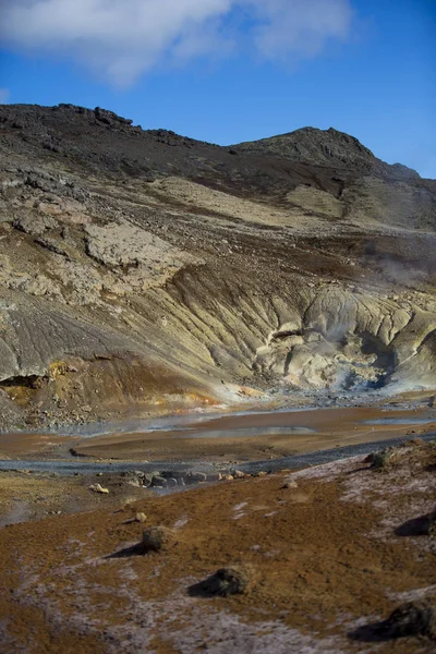 Nationaal Park Ijsland Een Prachtige Landschapsmening Ijsland Geothermisch Gebied Dramatische — Stockfoto