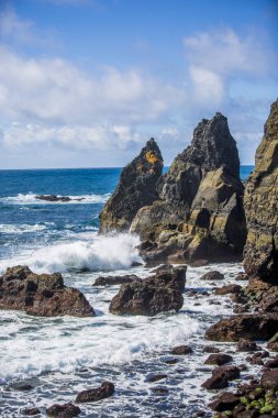 Milli Parkı İzlanda. Muhteşem manzara manzara İzlanda, jeotermal alan. Dramatik ve güzel sahne Lake Myvatn, Krafla /Iceland - 02.05.2018