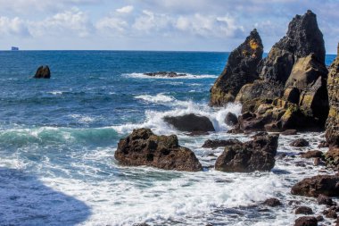Milli Parkı İzlanda. Muhteşem manzara manzara İzlanda, jeotermal alan. Dramatik ve güzel sahne Lake Myvatn, Krafla /Iceland - 02.05.2018