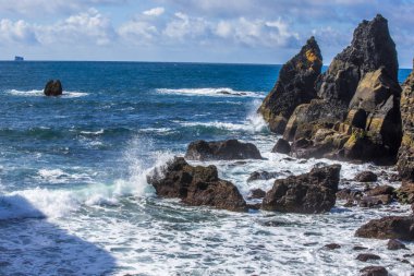 Milli Parkı İzlanda. Muhteşem manzara manzara İzlanda, jeotermal alan. Dramatik ve güzel sahne Lake Myvatn, Krafla /Iceland - 02.05.2018