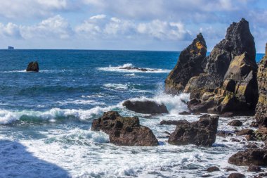 Milli Parkı İzlanda. Muhteşem manzara manzara İzlanda, jeotermal alan. Dramatik ve güzel sahne Lake Myvatn, Krafla /Iceland - 02.05.2018