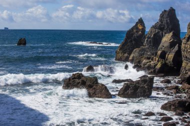 Milli Parkı İzlanda. Muhteşem manzara manzara İzlanda, jeotermal alan. Dramatik ve güzel sahne Lake Myvatn, Krafla /Iceland - 02.05.2018