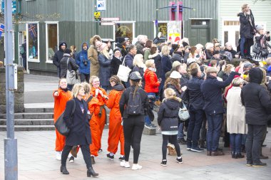Milli Parkı İzlanda. Muhteşem manzara manzara İzlanda, jeotermal alan. Dramatik ve güzel sahne  