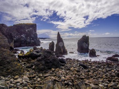 Milli Parkı İzlanda. Muhteşem manzara manzara İzlanda, jeotermal alan. Dramatik ve güzel sahne                  