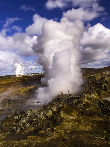 Nationaal Park Ijsland Een Prachtige Landschapsmening Ijsland Geothermisch Gebied Dramatische — Stockfoto