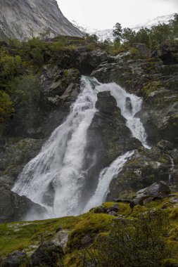Jotunheimen Bergen fiyortları ve orman. Bergen, Norveç - 11.09.2018