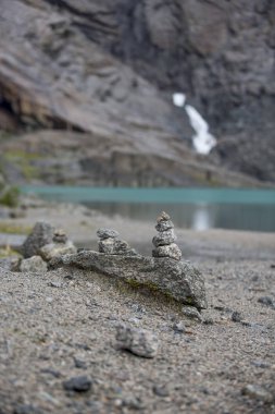 Jotunheimen Bergen fiyortları ve orman. Bergen, Norveç - 11.09.2018