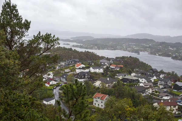 Jotunheimen Bergen fiyortları ve orman. Bergen, Norveç - 11.09.2018