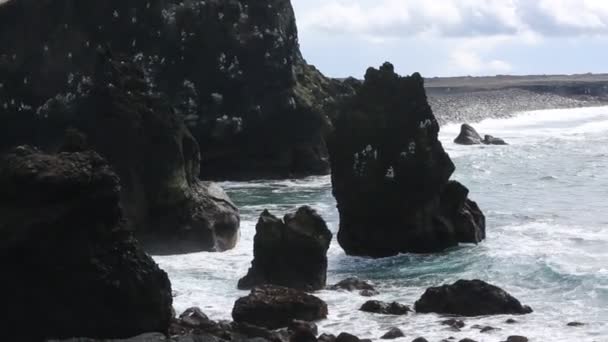 Reynisdrangar Parque Nacional Islândia Uma Vista Maravilhosa Paisagem Islândia Área — Vídeo de Stock