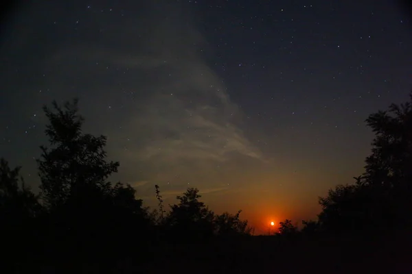 Météore Une Pluie Météores Perséides Ciel Nocturne Étoiles Météores — Photo