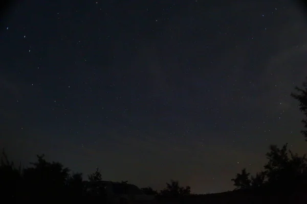 Meteor Perseidový Déšť Noční Nebe Hvězdy Meteory — Stock fotografie