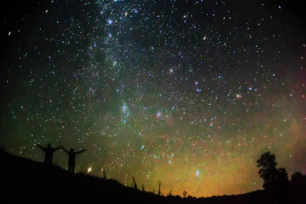 Meteoro Chuva Meteoros Perseid Estrelas Meteoros Céu Noturno — Fotografia de Stock