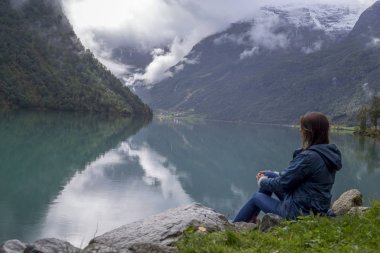 Jutunheimen Milli Parkı. Bergen Fiyortları ve Ormanı. Bergen, Norveç - 11.09.2018