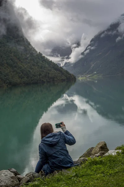 Nationaal Park Jutunheimen Bergen Fjorden Bos Bergen Noorwegen 2018 — Stockfoto