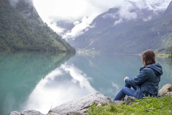 Parque Nacional Jutunheimen Bergen Fjords Forest Bergen Noruega 2018 — Fotografia de Stock