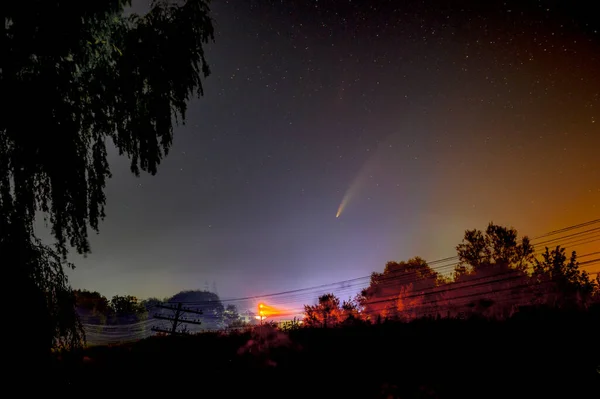 Cometa Cielo Nocturno — Foto de Stock