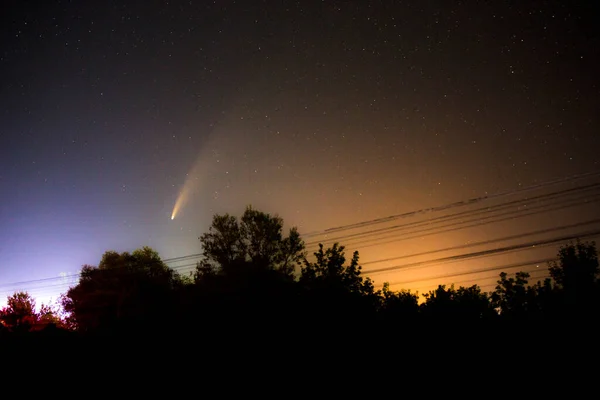 Cometa Cielo Nocturno — Foto de Stock