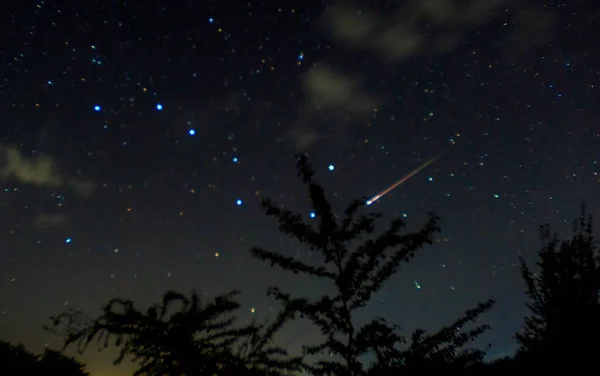 Meteor Perseide Pioggia Meteoriti 2020 Cielo Notturno Stelle Meteoriti — Foto Stock