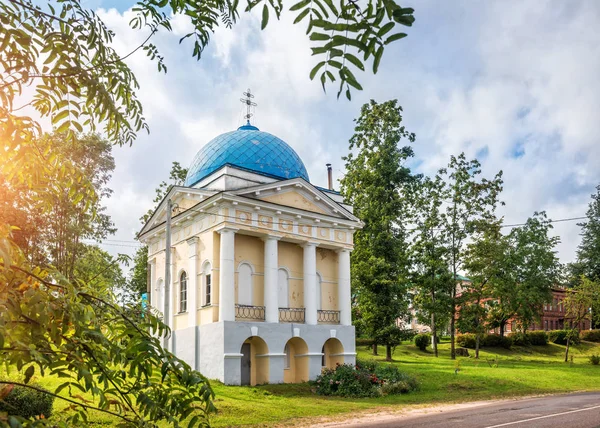 Kaplica Jacob Borovichsky Mieście Wałdajski Słoneczny Letni Dzień — Zdjęcie stockowe