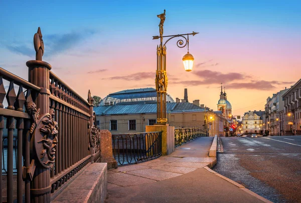 Méduse Gorgone Sur Treillis Jardin Été Saint Pétersbourg Pont Panteleymonovsky — Photo