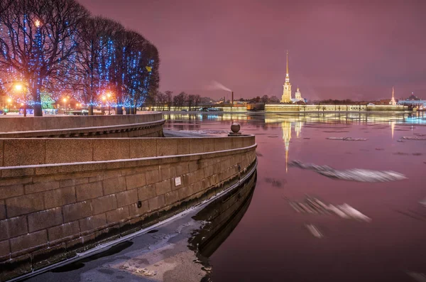 Weergave Van Peter Paul Fortress Van Het Spit Vasilyevsky Island — Stockfoto