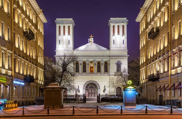 Peter Paul Church Nevsky Prospect Petersburg Winter Night — Stock Photo, Image