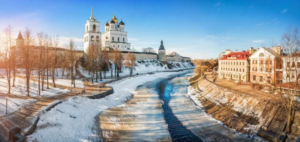 Panorama Pskova Kremlu — Stock fotografie