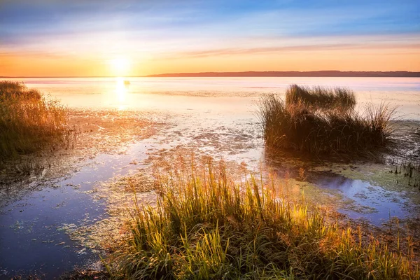 Beautiful Summer Landscape View Lake Galich Kostroma Region Setting Sun — Stock Photo, Image