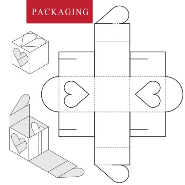 Fırın için paket. Box.Package Şablonunun Vektör Çizimi. 
