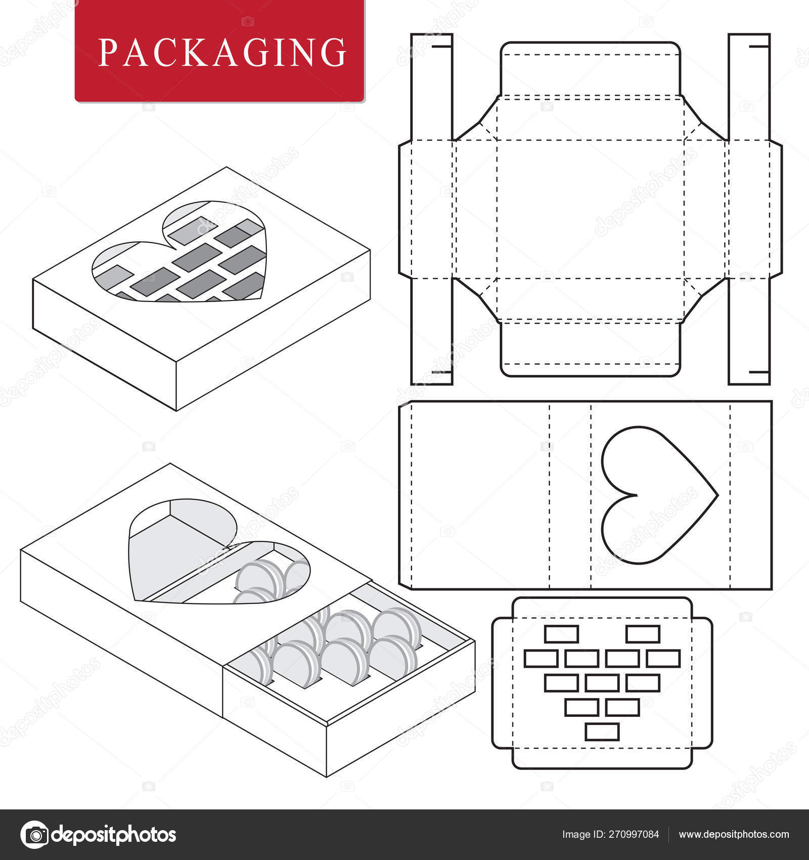 Package for bakery.Vector Illustration of Box.Package Template. — Stock
