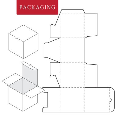 Fırın için paket. Box.Package Şablonunun Vektör Çizimi. 