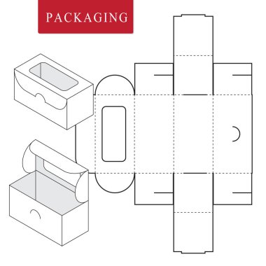 Fırın için paket. Box.Package Şablonunun Vektör Çizimi. 