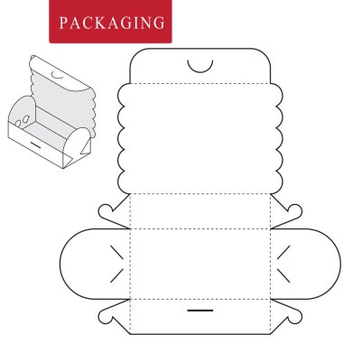 Fırın için paket. Box.Package Şablonunun Vektör Çizimi. 
