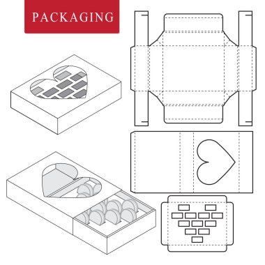 Fırın için paket. Box.Package Şablonunun Vektör Çizimi. 