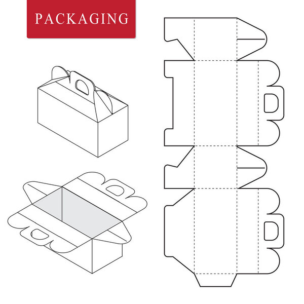 Package for bakery.Vector Illustration of Box.Package Template. 