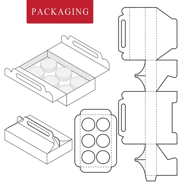 Paquete para panadería.Vector Ilustración de la plantilla Box.Package . — Vector de stock