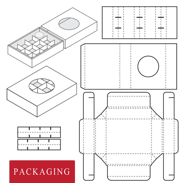 Package for bakery.Vector Illustration of Box.Package Template. 