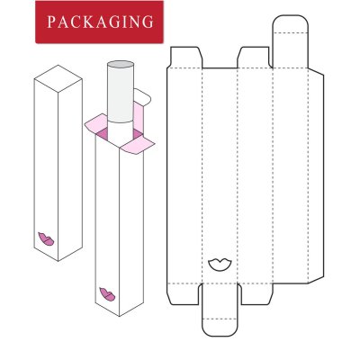Ambalaj Tasarımı.Vektör Çizimi Kutu.Paket Şablonu. Is