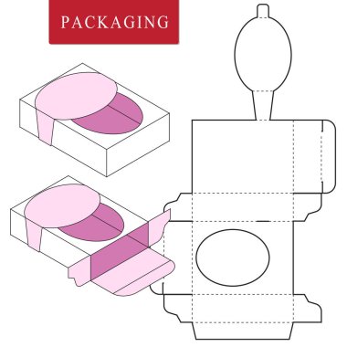 Ambalaj Tasarımı.Vektör Çizimi Kutu.Paket Şablonu. Is