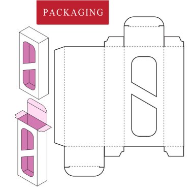 Ambalaj Tasarımı.Vektör Çizimi Kutu.Paket Şablonu. Is