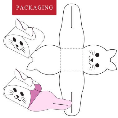 Ambalaj Tasarımı.Vektör Çizimi Kutu.Paket Şablonu. Is