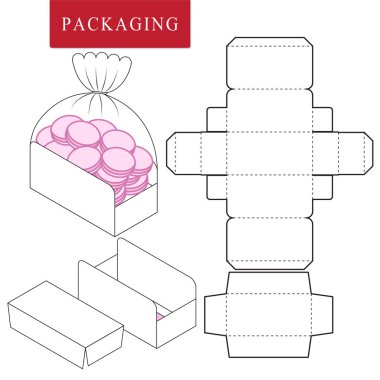 Fırın için paket. Box.Package Şablonunun Vektör Çizimi.