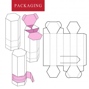 Fırın için paket. Box.Package Şablonunun Vektör Çizimi.