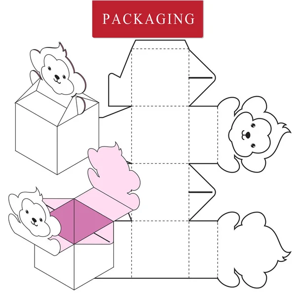 Förpacknings design. vektor illustration av box. paketmall. Är — Stock vektor