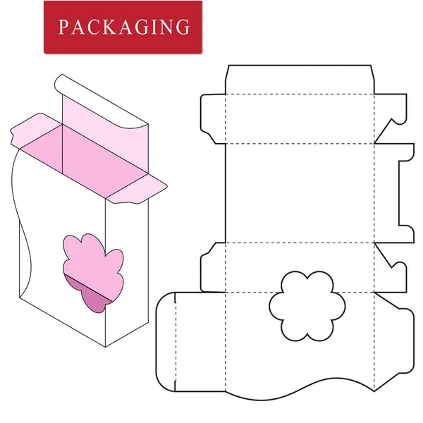 Ilustração vetorial do modelo Box.Package. Reta branca isolada — Vetor de Stock