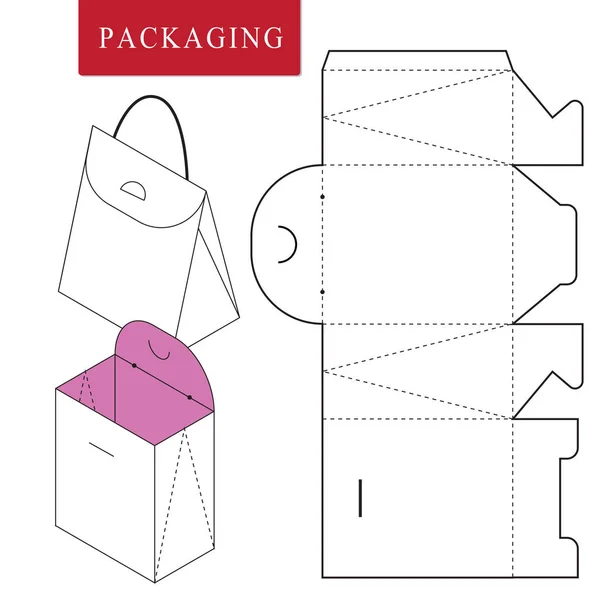 Ilustração vetorial da caixa de manípulo.Modelo do pacote. Isolado Whi — Vetor de Stock