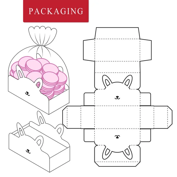 Paket för bageri. Vektor illustration av box. paketmall. — Stock vektor