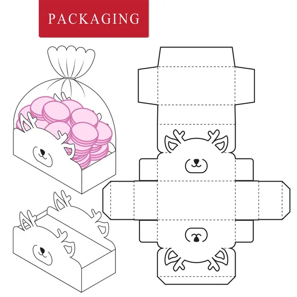 Paket för bageri. Vektor illustration av box. paketmall. — Stock vektor