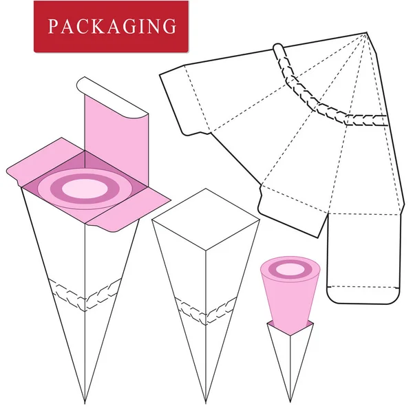 Ilustração vetorial do modelo Box.Package. Reta branca isolada — Vetor de Stock